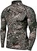 TSLA Men's Mock Long-Sleeved T-Shirt Cool Dry Compression Baselayer Top, Zero Basic(t11) - Camo Green, Medium.