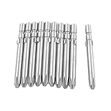 uxcell プラスドライバービット　PH2プラスドライバービット　PH2型プラスネジ　グレー　磁気　10個 4 x 40 x 2mm