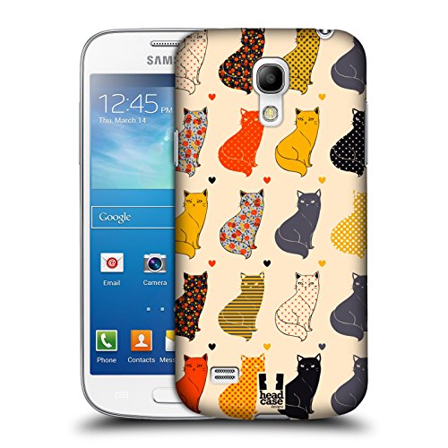 Head Case Designs Yellow and Orange Printed Cats Protective Snap-on Hard Back Case Cover for Samsung Galaxy S4 mini I9190 Duos I9192