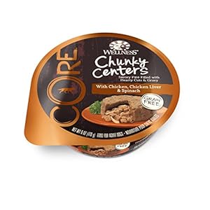 Wellness CORE Chunky Centers Natural Grain Free Wet Canned Dog Food, Chicken, Chicken Liver and Spinach Recipe, 6-Ounce Can (Pack of 24) Wellness CORE Chunky Centers Natural Grain Free Wet Canned Dog Food, Chicken, Chicken Liver and Spinach Recipe, 6-Ounce Can (Pack of 24)