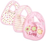 Gerber Baby-Girls Newborn 3 Pack Interlock Dribbler Bib