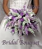Wedding bouquet complete package bouquets silk bridal flowers weddings love ANNA BELLE LAVENDER