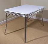 White/Chrome Finish Birmingham Retro Dining Table