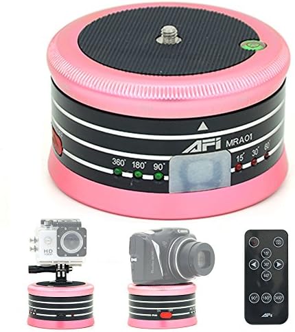 Electric Panoramic Tripod Head Motorized Automatic 360 Degree Rotating Panhead with Bluetooth Remote for iPhones 6/6+ GoPro Sports Action Camera Canon Nikon Micro SLRS Camera YOCI Pink