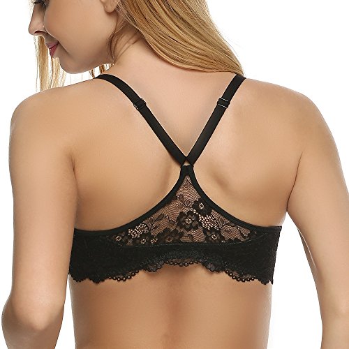Ekouaer Women's Front Closure Lace Racerback Underwire Demi Bra 34B-40DD