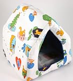 Pet Supplies : 14 X 14 X 14' PET HOUSE WHITE w/ CARTOONS