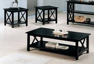 Coaster 3 Piece X Design Occasional 3 Piece Table Set Cappuccino Coffee Tables Furniture Decor Living Room Furniture Carved Wood Shabby Top Sofab Angel Sofa Pewter Bobkona Seattle Microfiber