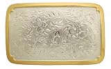 Rectangle Ranger Western Traditional Silver Finish Belt Buckle.