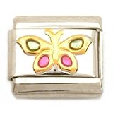 Enamel Butterfly Italian Charm Stainless Steel 9mm