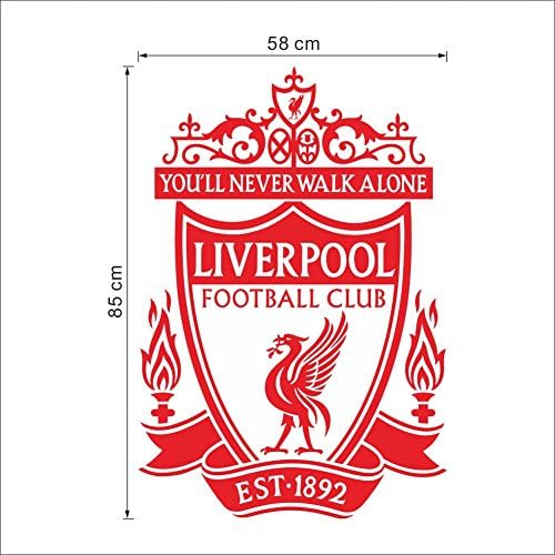 Premier League "You Never Walk Alone" Liverpool Fc Team Logo Wall Stickers Mural Decor for Living Room Bedroom Background 58*85cm