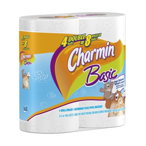 >>>Best Offer Charmin Basic Toilet Paper 4 Double Rolls, (Pack of 12