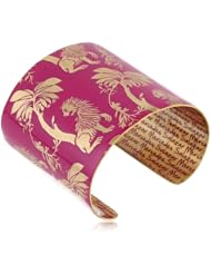 Mercedes Salazar "Fiesta" Handmade Thick Enamel Fuchsia Cuff Bracelet, 6"