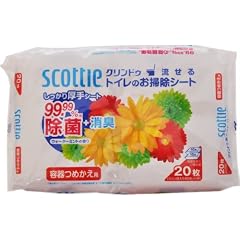 スコッティクリンドゥ 流せるトイレのお掃除シート詰替用 2コパック