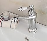 【SCGEHA】 アンティーク 蛇口 シングルレバー 混合水栓 水道 ホース (シルバー)