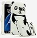 Samsung Galaxy S7,Bastex Black and White Silicone Panda Character Case Cover for Samsung Galaxy S7