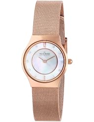 Skagen Womens 233XSRR White Label Analog Display Analog Quartz Rose Gold Watch