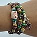 November's Chopin (TM Fashion Metal Heart Pendant Multilayer Wood Beaded Prayer Bracelet Wrist Necklace