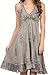 Sakkas Jia Stonewashed Embroidered Handkerchief Hem Halter Dress with Beads