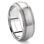 Titanium 8mm Milgrain Wedding Band Ring