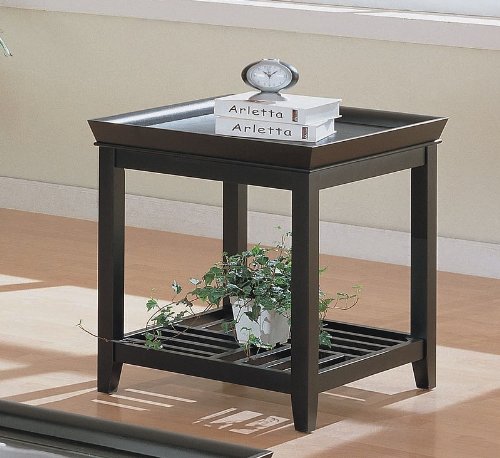 3pcs Contemporary Black Finish Coffee & End Table Set