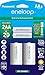 Panasonic K-KJS1MCA2BA eneloop AA NEW 2100 Cycle, Ni-MH Pre-Charged Rechargeable Batteries, 2 Pack with 2 "D" Spacers