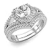 Metal Factory Sterling Silver 925 Cubic Zirconia CZ Heart Engagement Wedding Band Ring 2Pc Set