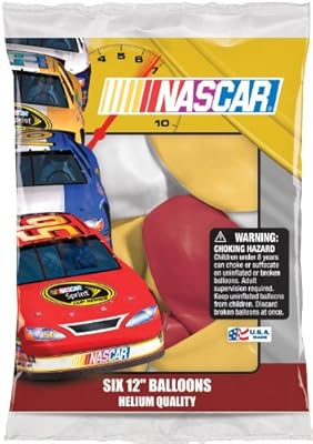Nascar 6 Count 12" Latex Balloons, Assorted