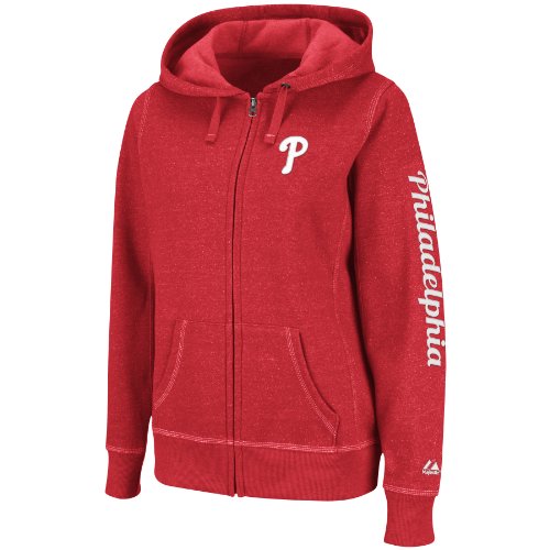 MLB Philadelphia Phillies Steppin' Up Full Zip Marled Fleece Hoodie Women's