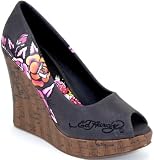 Ed Hardy Cannes Womens Black Gray High Wedge