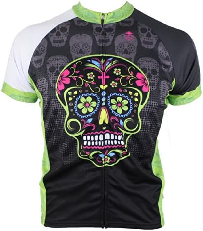 Dia De Los Muertos Green Cycling Jersey (X-Large)