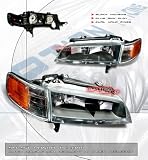 94 95 96-97 HONDA ACCORD DX LX EX JDM BLACK HOUSING HEADLIGHT W/ SIGNAL CORNER LIGHT