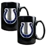 NFL Indianapolis Colts Two Piece Black Ceramic Mug Set - Primary Logo
