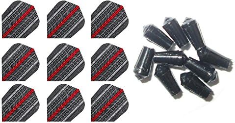 Supergrip 3 Sets of Harrows Standard Dart Flights Plus 3 Sets of Black Nylon Dart Flight Protectors