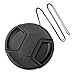 uxcell Univeral 77mm Center Pinch Front Lens Cap for DSLR Camera