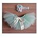 DZT1968 Baby Girl Headband Lace Bowknot Tutu Skirts Costume Photo Prop Outfit Light Green