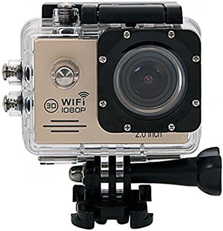 YOCI 1080P FHD 12M Wifi Waterproof 30m Outdoor Sports Action Video Camera DV Body Mounted Camcorder with NT96655 DSP 2.0 inch LCD 170 Degree Wide Angle Lens 16 Sports Accessories Included (Gold)