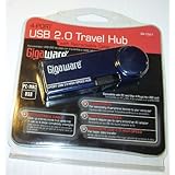 GigaWare USB 2.0 4-Port Travel Hub-BLUE- Model: 26-1537 UPC#040293554514