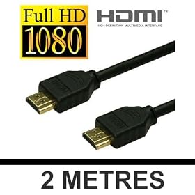 -Cable 2 metres HDMI HDMI 1.3 Plaque Or - FULL HD - Playstation 3 LCD Plasma Blu Ray XBOX 360