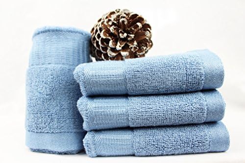 AmeriBamboo High-Quality Bamboo Rayon 600 GSM - 4-Piece Premium Washcloth Set - Naturally Soft and Ultra Absorbent (Light Blue)