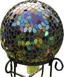 Bird Brain Tear Drop Mosaic Gazing Ball, Blue Multi