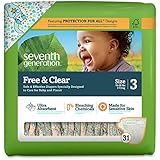 Seventh Generation Free & Clear Unbleached Diapers - Size 3 - 31 ct