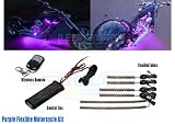 6pc Purple LED Flexible Motorcycle Lights Kit