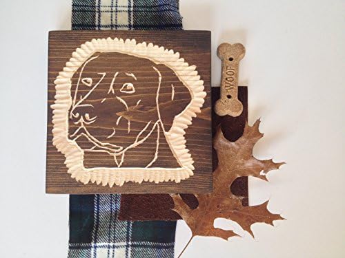 Labrador Retriever Wood Tile Carving