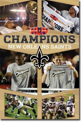 (22x34) New Orleans Saints (Super Bowl XLIV Champions, Celebration) Sports Poster Print