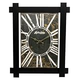 Contemporary Wooden Wall Clock - Curved with Baton Surround