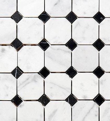 CARRERA MARBLE 2″ OCTAGON HONED MOSAIC