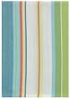 Durable Flat Weave 100% Cotton Colorful Green and White Striped Dishtowel 18" X 28" Set / 6