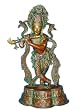 Fluting Krishna Statue Altar Murti Hindu God Brass Sculpture 14.5"