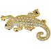 Jewelry : Gold Plated Rhinestone Lizard Animal Pin Brooch