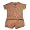 Sophie Catalou - Newborn And Infant Girls Short Sleeve Short Set, Pink, Brown (Size 0-3Months)
